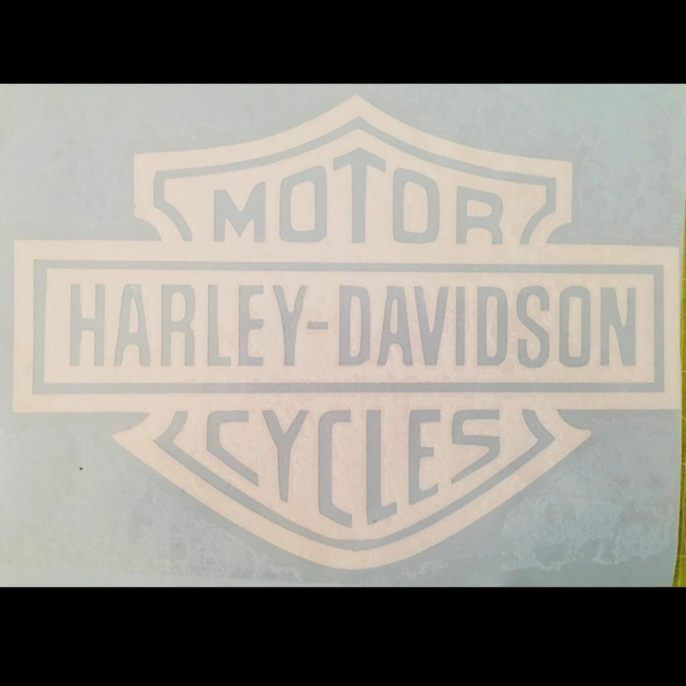 Harley 11 inch white vinyl decal